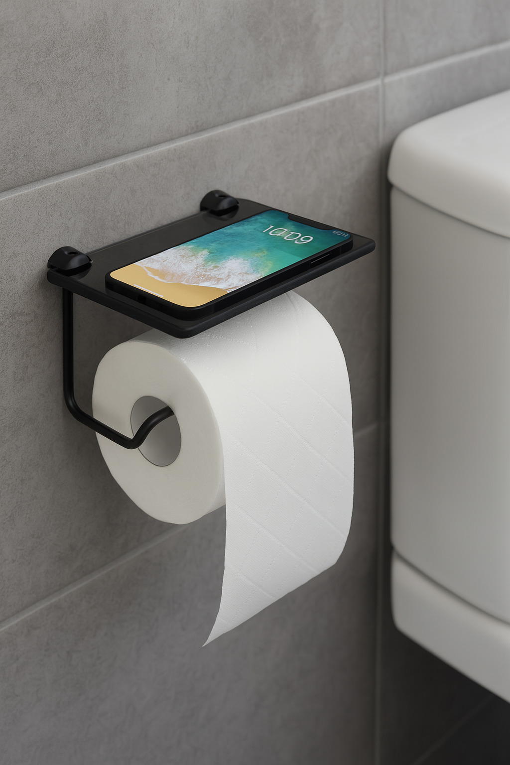 Papeleira Porta Celular Porta Objetos De Vidro p/ Banheiro