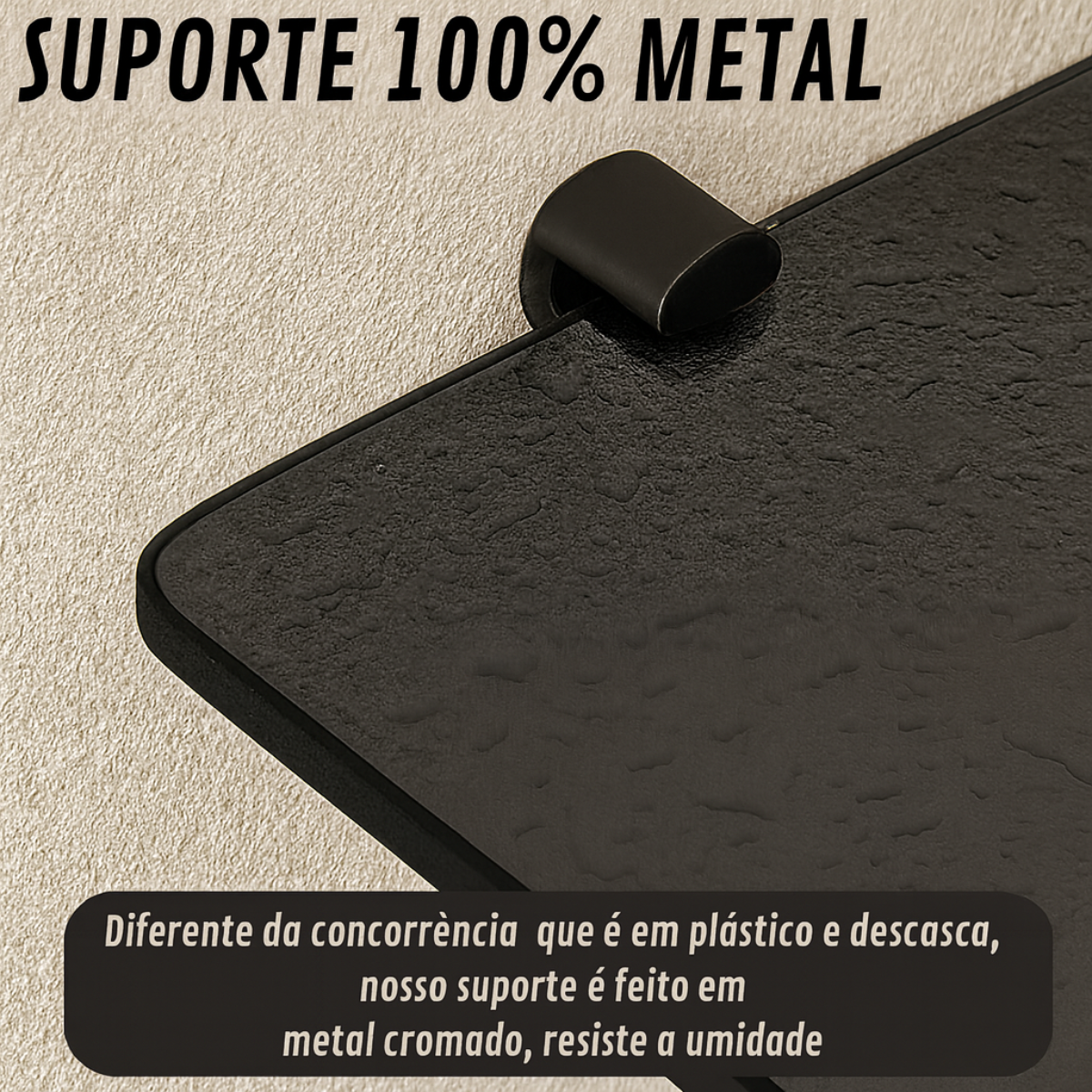 Prateleira de Vidro Fumê 30x10cm Slim - Vidro 6mm com Suporte