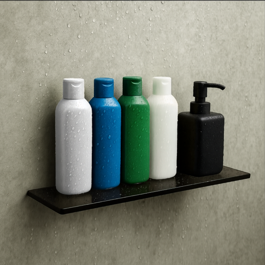 Prateleira de Vidro Fumê 30x10cm Slim - Vidro 6mm com Suporte