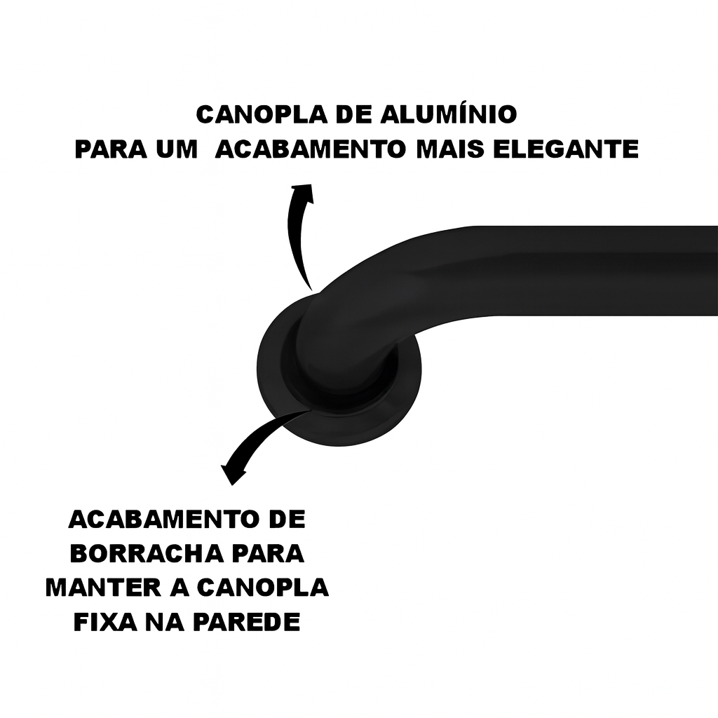 Barra de Apoio Reta Preto Fosco
