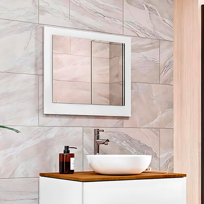 Espelheira Banheiro 50cm 100% MDF Branco Com Prateleira