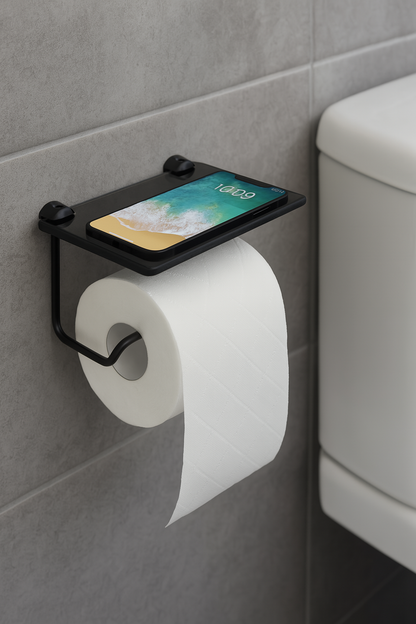 Papeleira Porta Celular Porta Objetos De Vidro p/ Banheiro