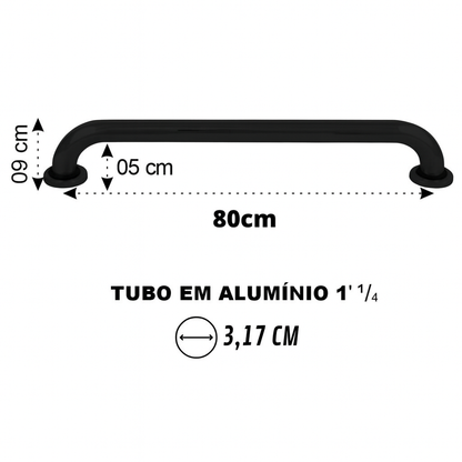 Barra de Apoio Reta Preto Fosco