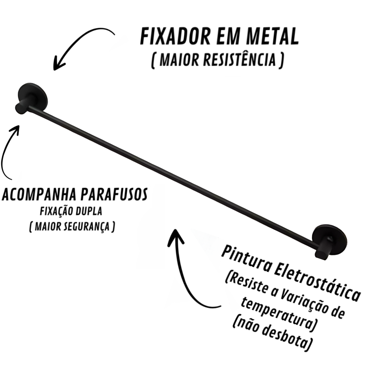 Porta Toalha Banho Veneza Preto