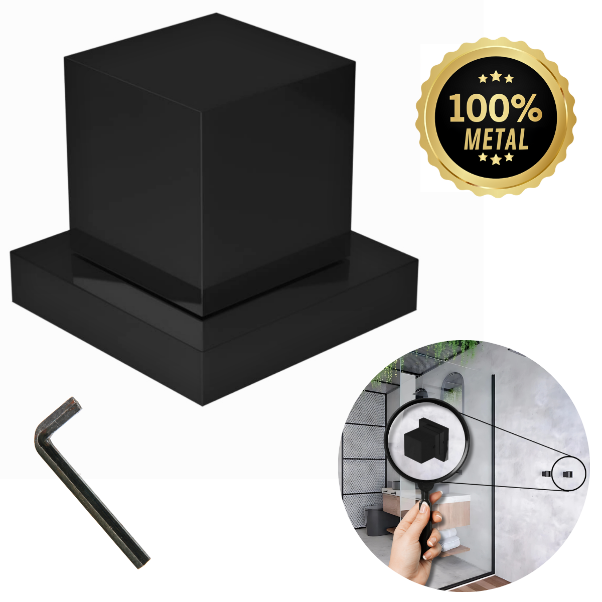 Acabamento Registro 100% Metal Quadrado Deca - Preto