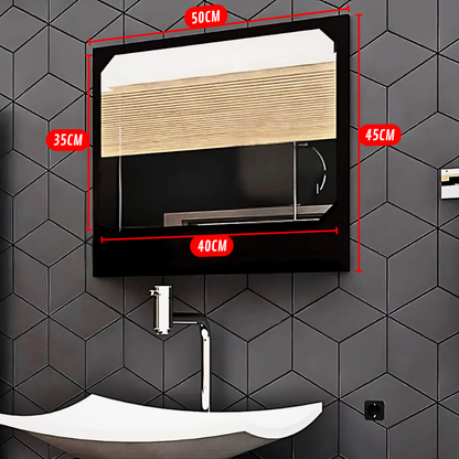 Espelheira Banheiro 50cm 100% MDF Branco Com Prateleira