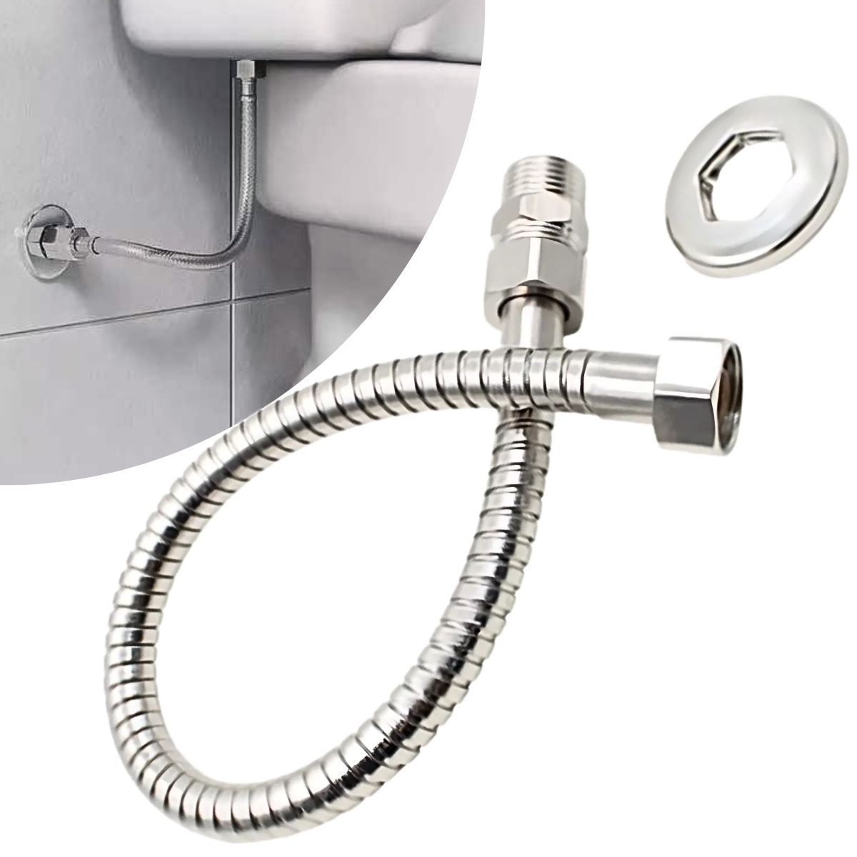 Engate Mangueira Flexível Malha Inox 1/2 Pol 40cm
