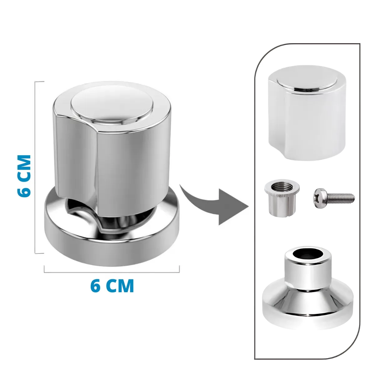 Acabamento C40 Meia Lua ABS Cromado