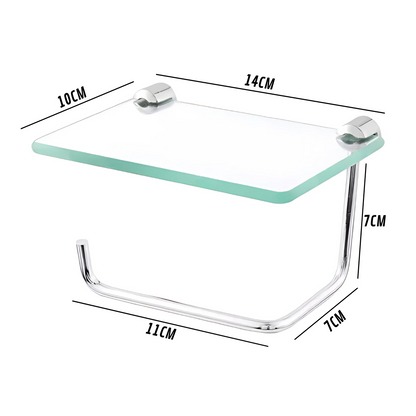 Papeleira Porta Celular Porta Objetos De Vidro p/ Banheiro