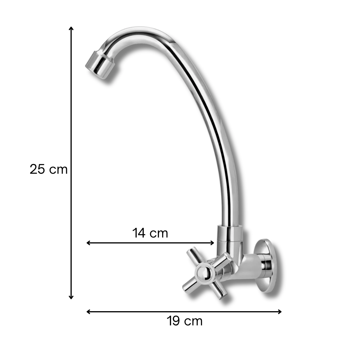 Torneira Cozinha Parede Bica Móvel 360° Bruen 1068 Cromada