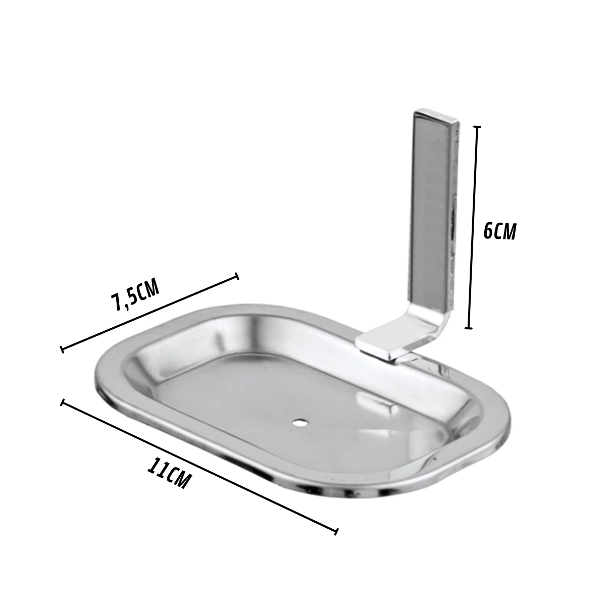 Porta Sabonete de Parede Banheiro Quadrado com Fixação Dupla