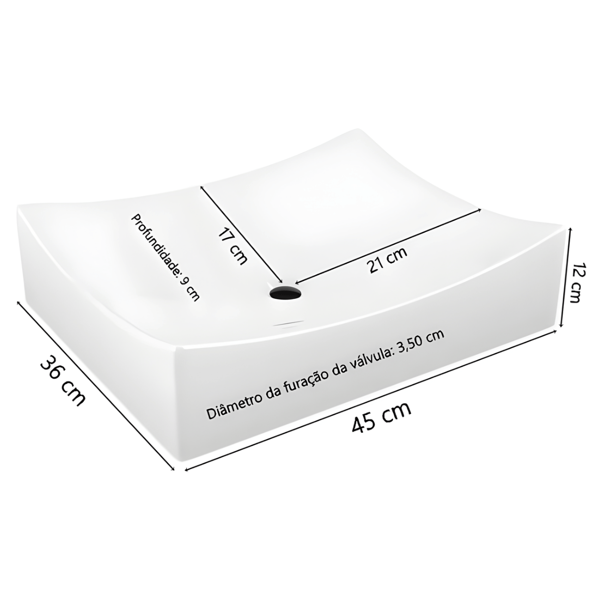 Cuba de Banheiro Mármore Sintético Pádua 45x36cm - Bruen