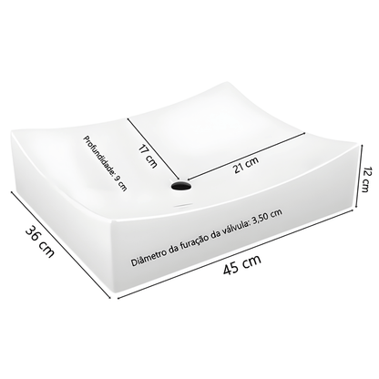 Cuba de Banheiro Mármore Sintético Pádua 45x36cm - Bruen