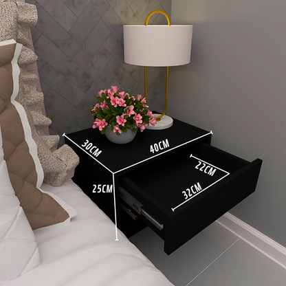 Mesa de cabeceira - Preto 40cm
