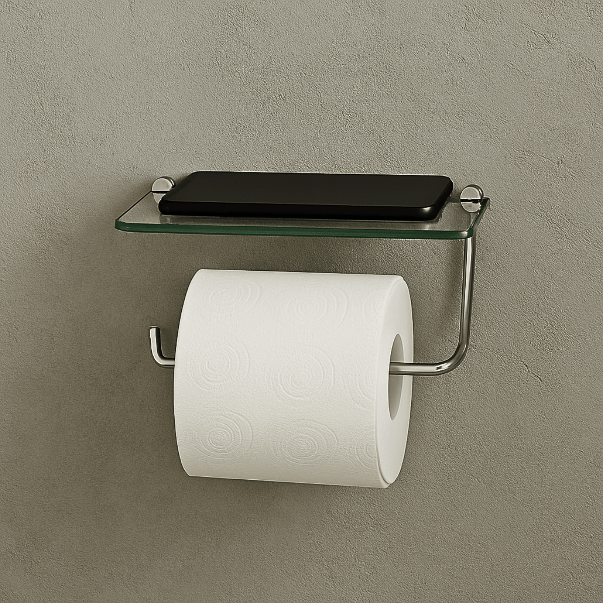 Papeleira Porta Celular Porta Objetos De Vidro p/ Banheiro