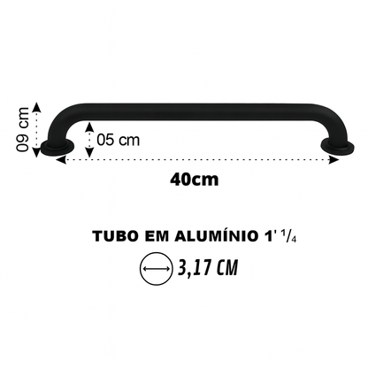 Barra de Apoio Reta Preto Fosco