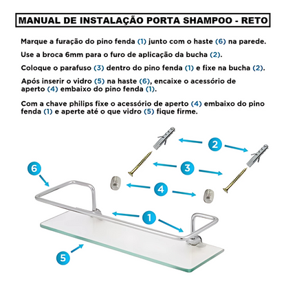Porta Shampoo Reto Veneza 6mm