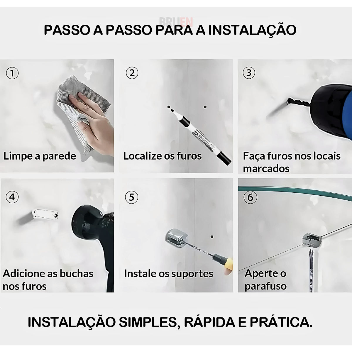 Prateleira Canto 20x20 Vidro Incolor / Pino Cromo