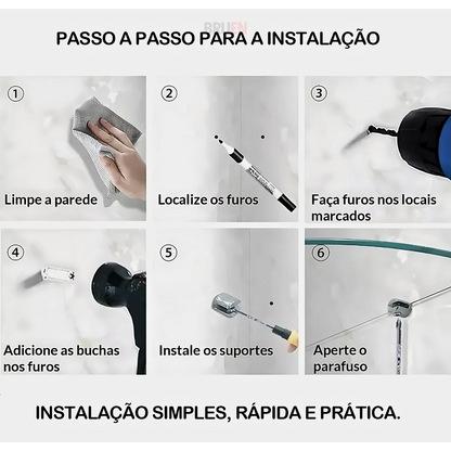 Prateleira Canto 20x20 Vidro Incolor / Pino Cromo