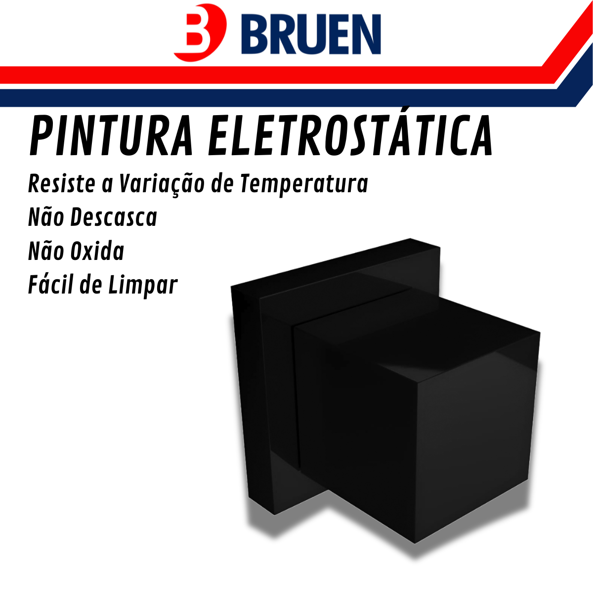 Acabamento Registro 100% Metal Quadrado Deca - Preto