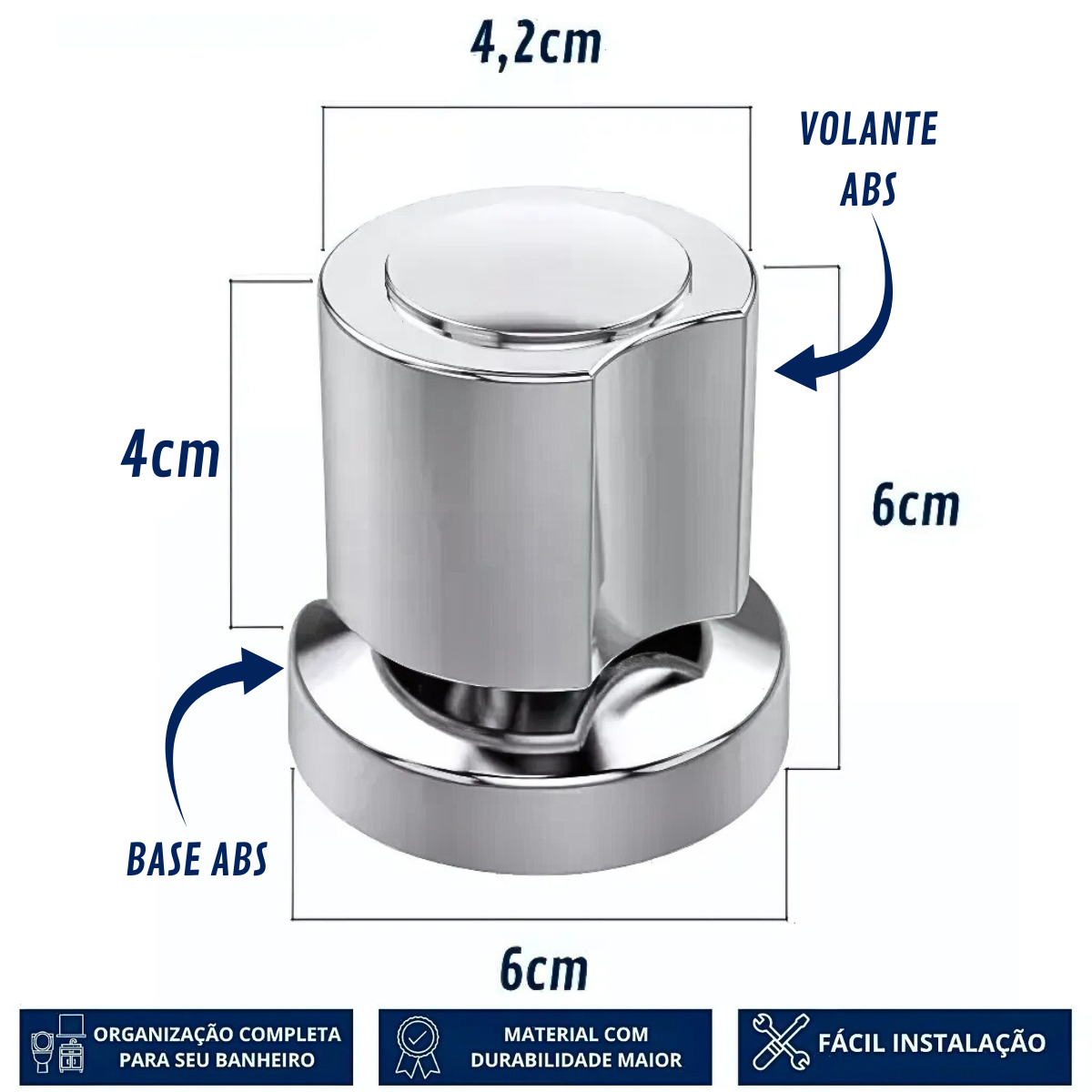 Acabamento C40 Meia Lua ABS Cromado