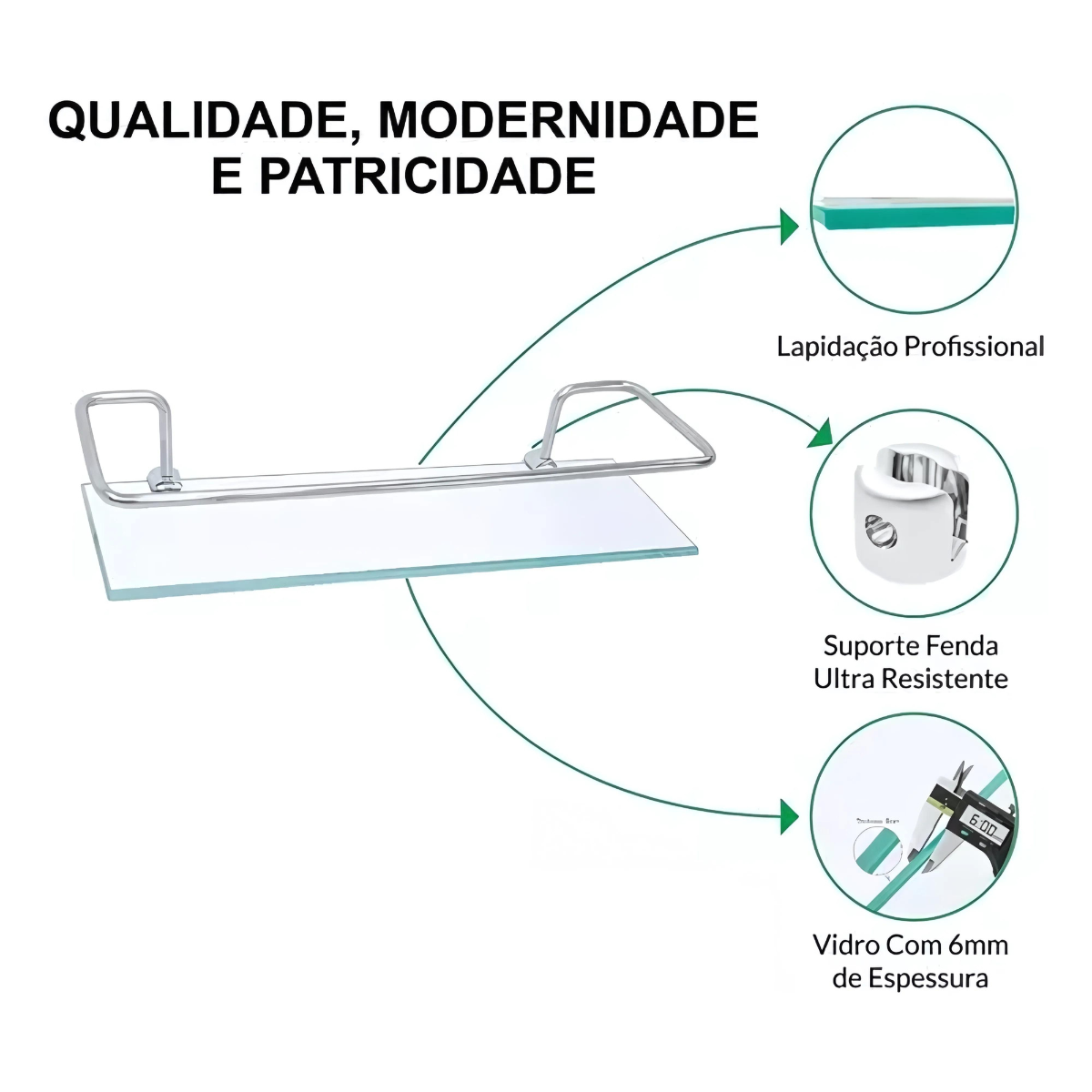 Porta Shampoo Reto Veneza 6mm