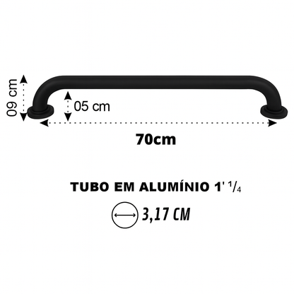 Barra de Apoio Reta Preto Fosco