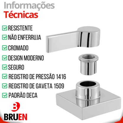Acabamento Registro Quadrado Padrão Deca Metal/ABS