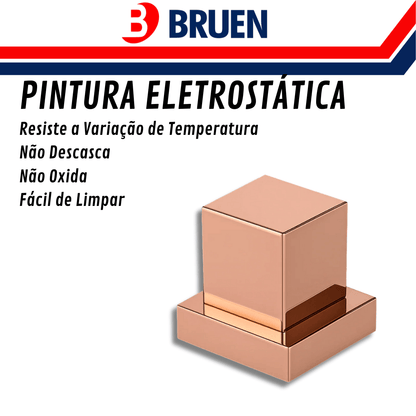 Acabamento Registro Quadrado Rosê Metal Padrão Deca