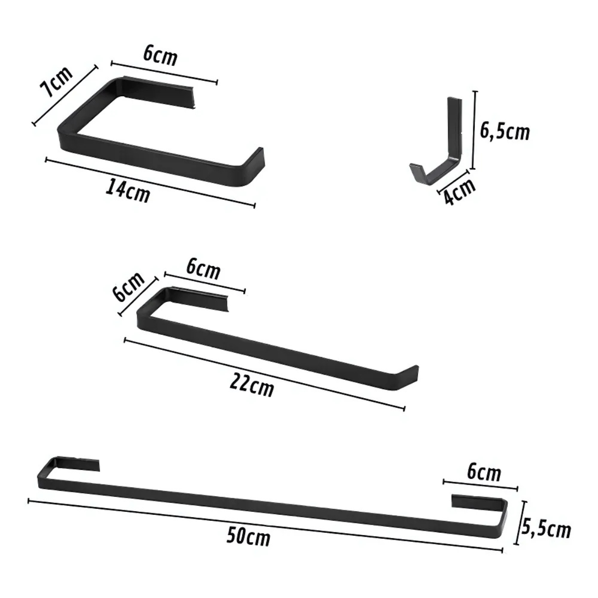 Kit 04 Acessórios  Stander Square Preto Fosco