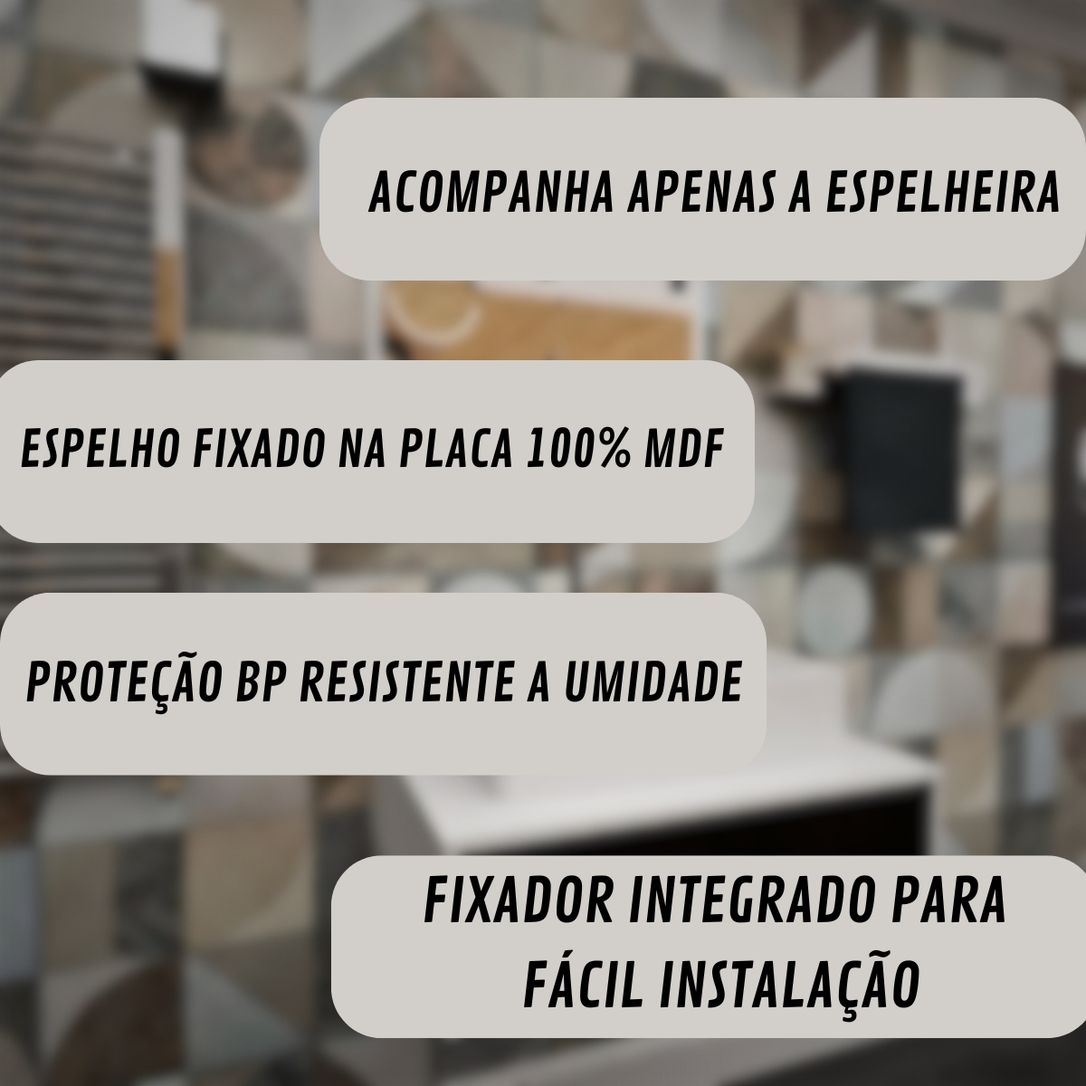 Espelheira Banheiro 50cm 100% MDF Branco Com Prateleira