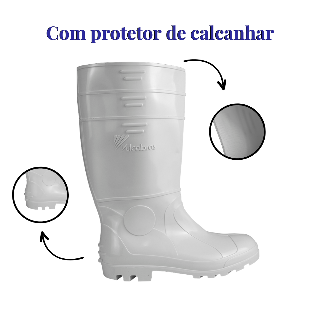 Bota de PVC Branca Cano Longo Vulcabras com CA - Original