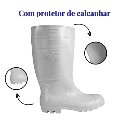 Bota de PVC Branca Cano Longo Vulcabras com CA - Original