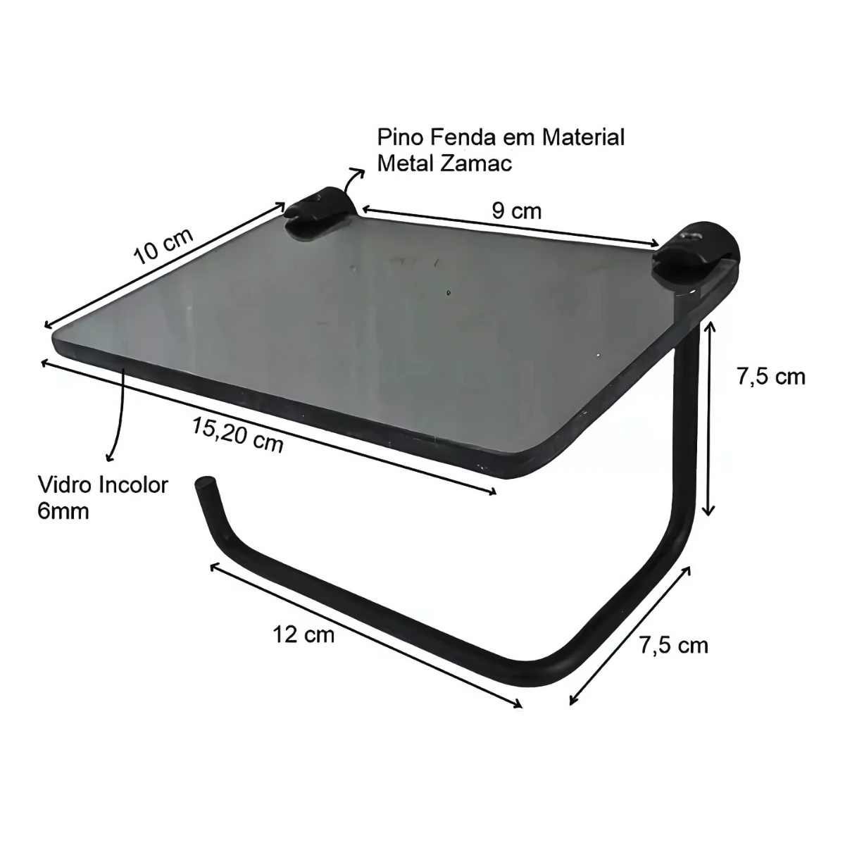 Papeleira Porta Celular Porta Objetos De Vidro p/ Banheiro