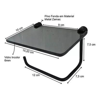 Papeleira Porta Celular Porta Objetos De Vidro p/ Banheiro