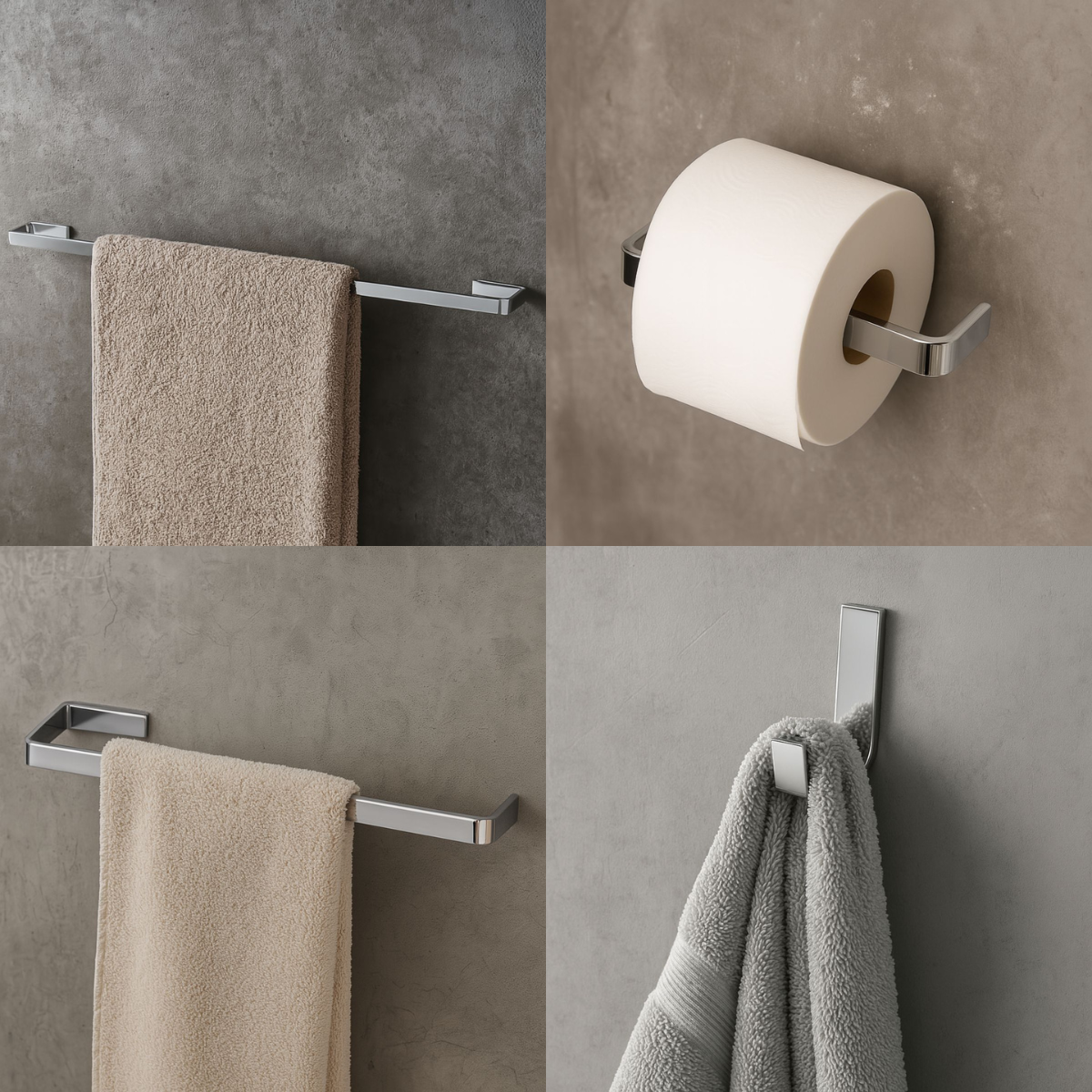 Kit 04 Acessórios Stander Square Cromado