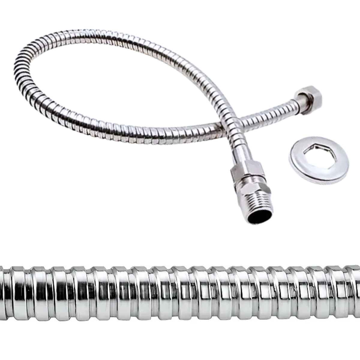 Engate Mangueira Flexível Malha Inox 1/2 Pol 40cm