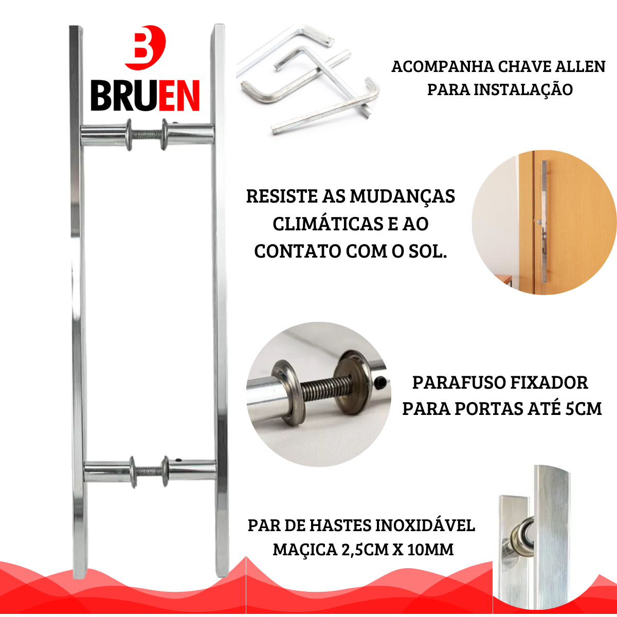 Puxador Elegance 2.5 Fit Polido