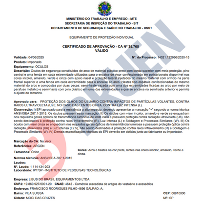 Oculos Quadrado Incolor