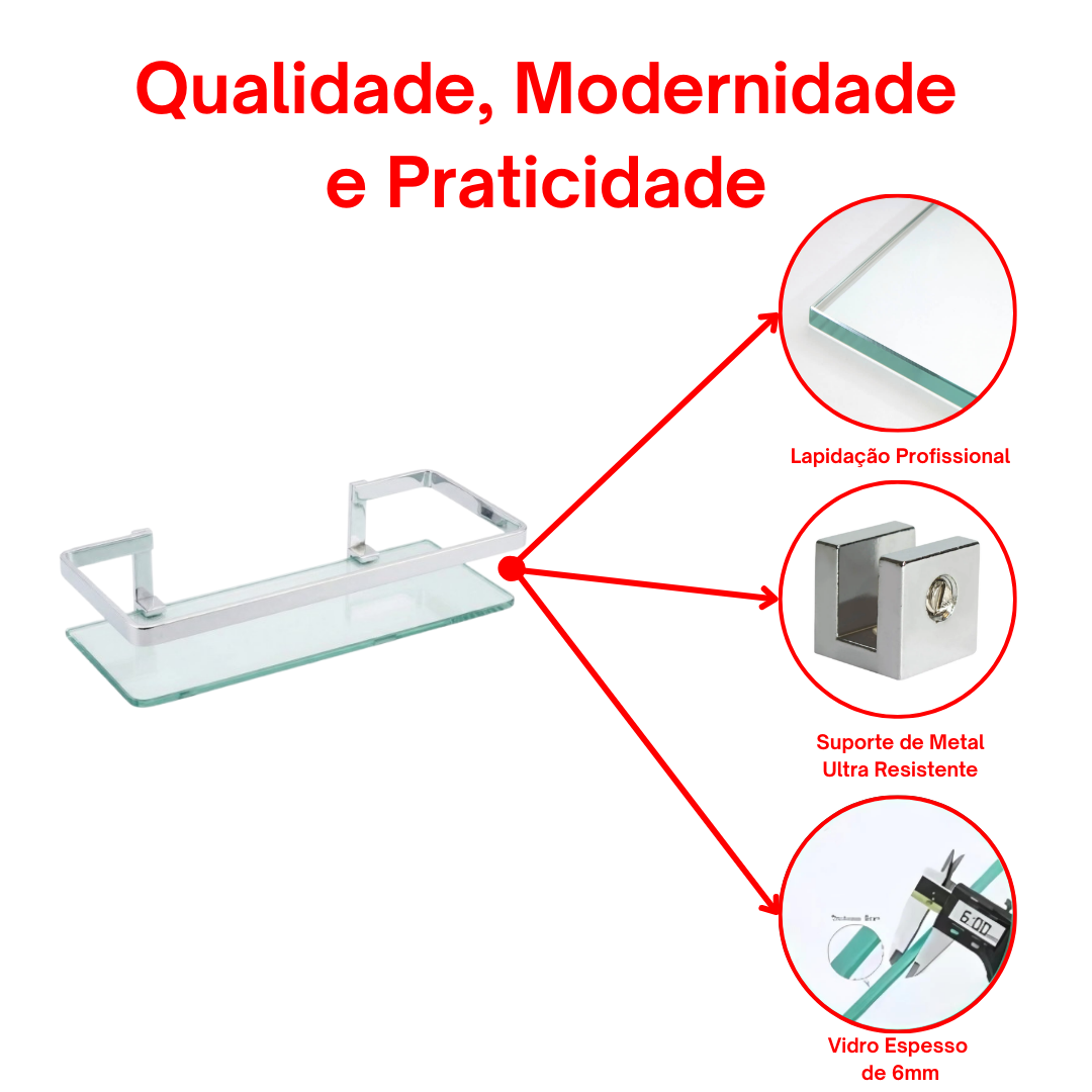 Porta Shampoo Reto Square 6mm