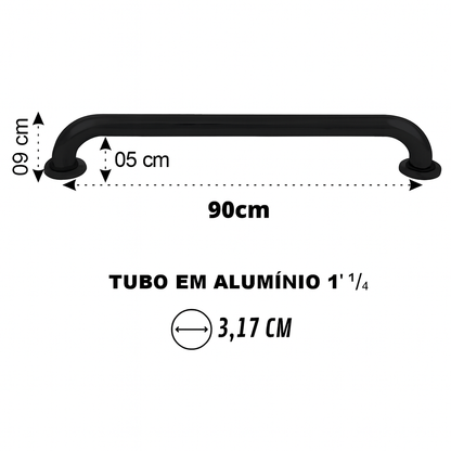 Barra de Apoio Reta Preto Fosco
