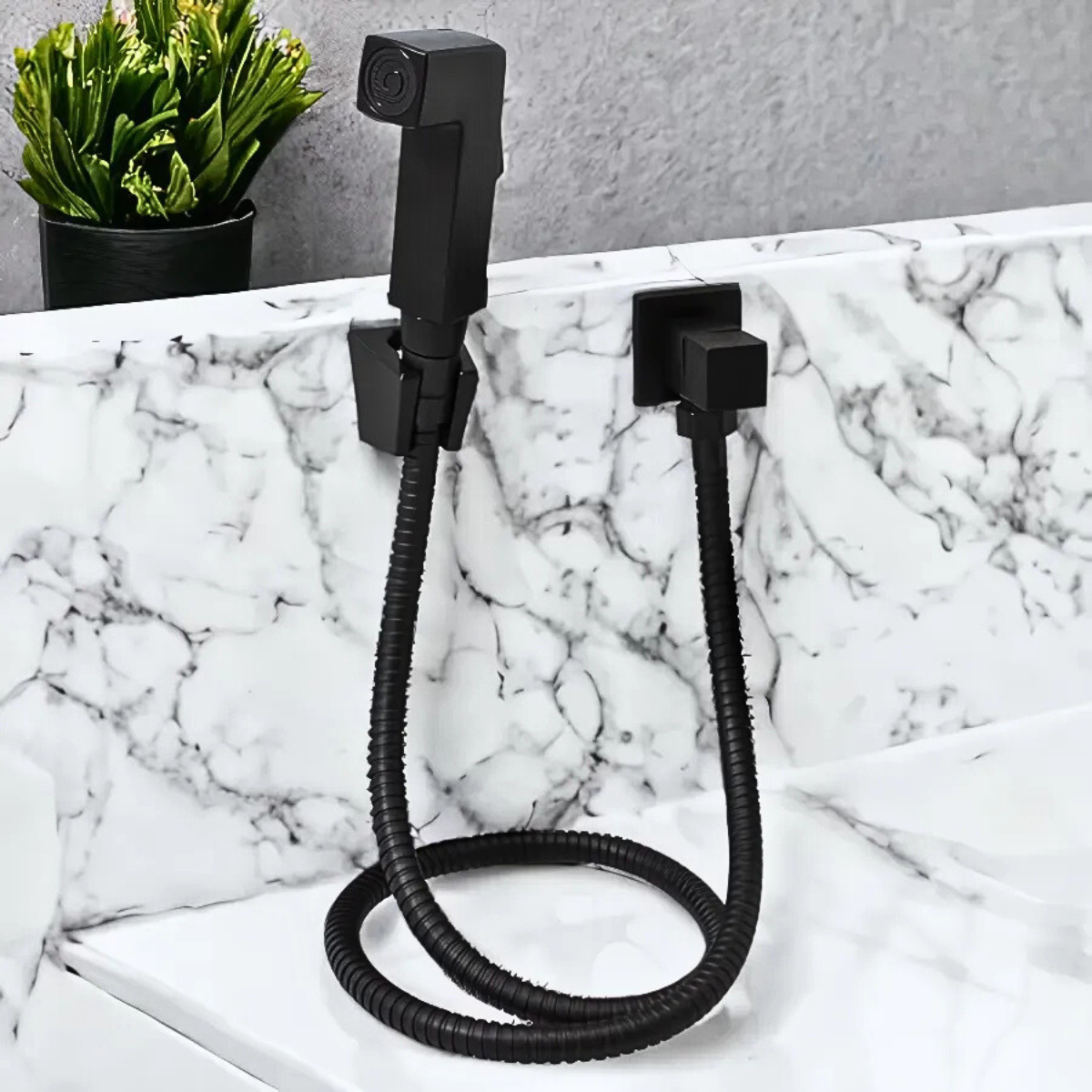 Ducha Higiênica Preto Fosco Registro 1/4 Volta | Bruen