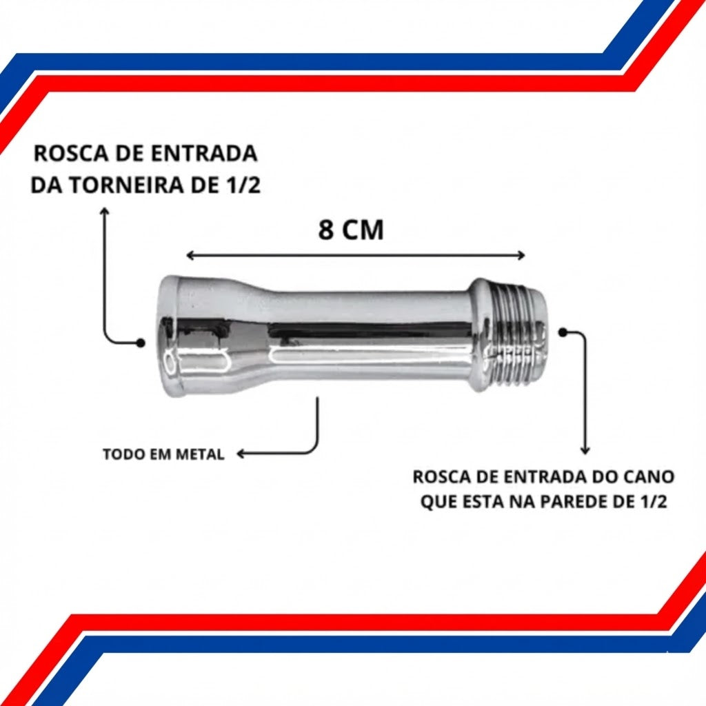 Alongador Para Torneira 1/2 - 8cm