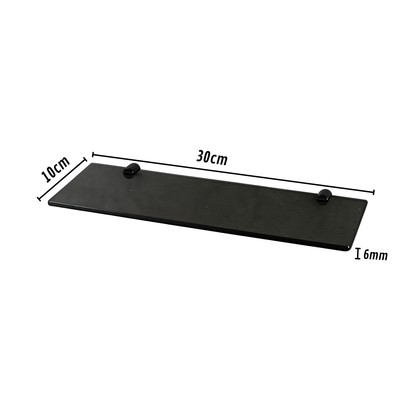 Prateleira de Vidro Fumê 30x10cm Slim - Vidro 6mm com Suporte