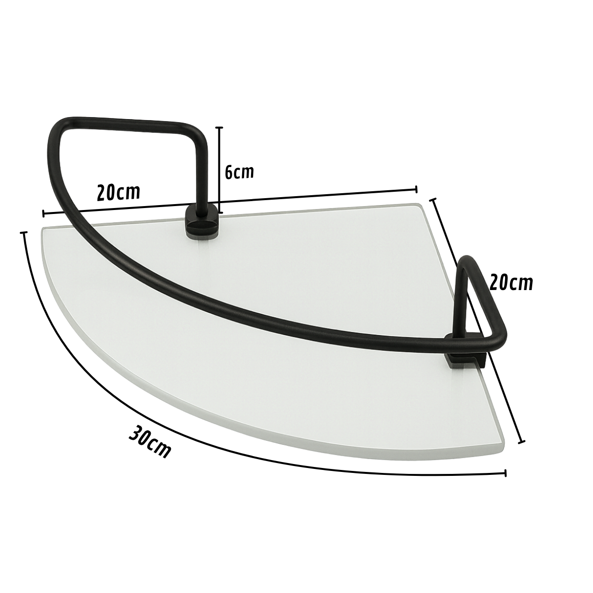 Porta Shampoo Canto Veneza Vidro Incolor - Haste Preto