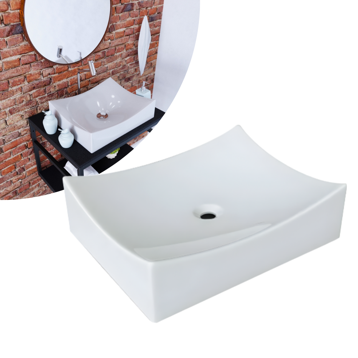 Cuba de Banheiro Mármore Sintético Pádua 45x36cm - Bruen