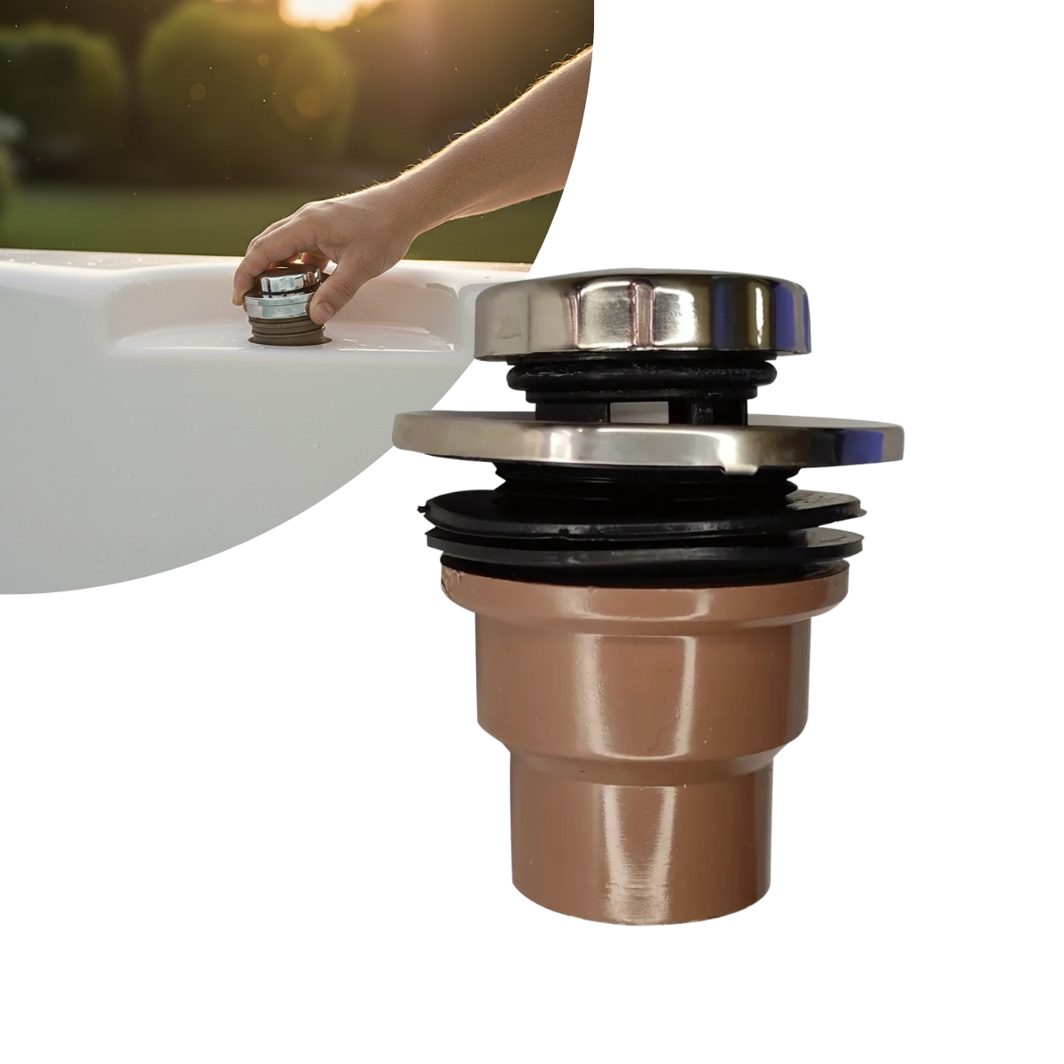 Válvula de Dreno para Banheira e Spa Inox e Nylon