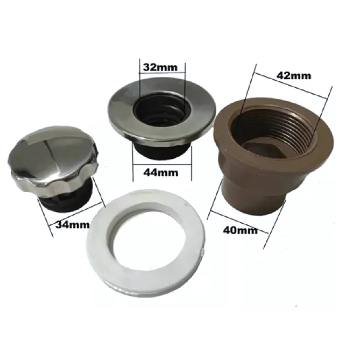 Válvula de Dreno para Banheira e Spa Inox e Nylon