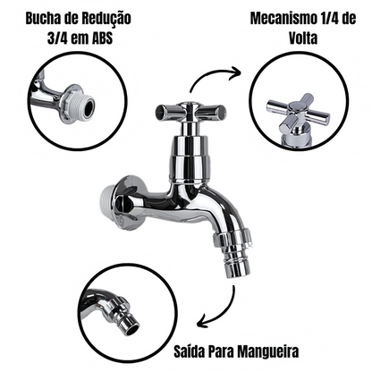 Torneira Luxo ABS Cromada C-31 1/4 Volta Com Bico 1/2" – BRUEN