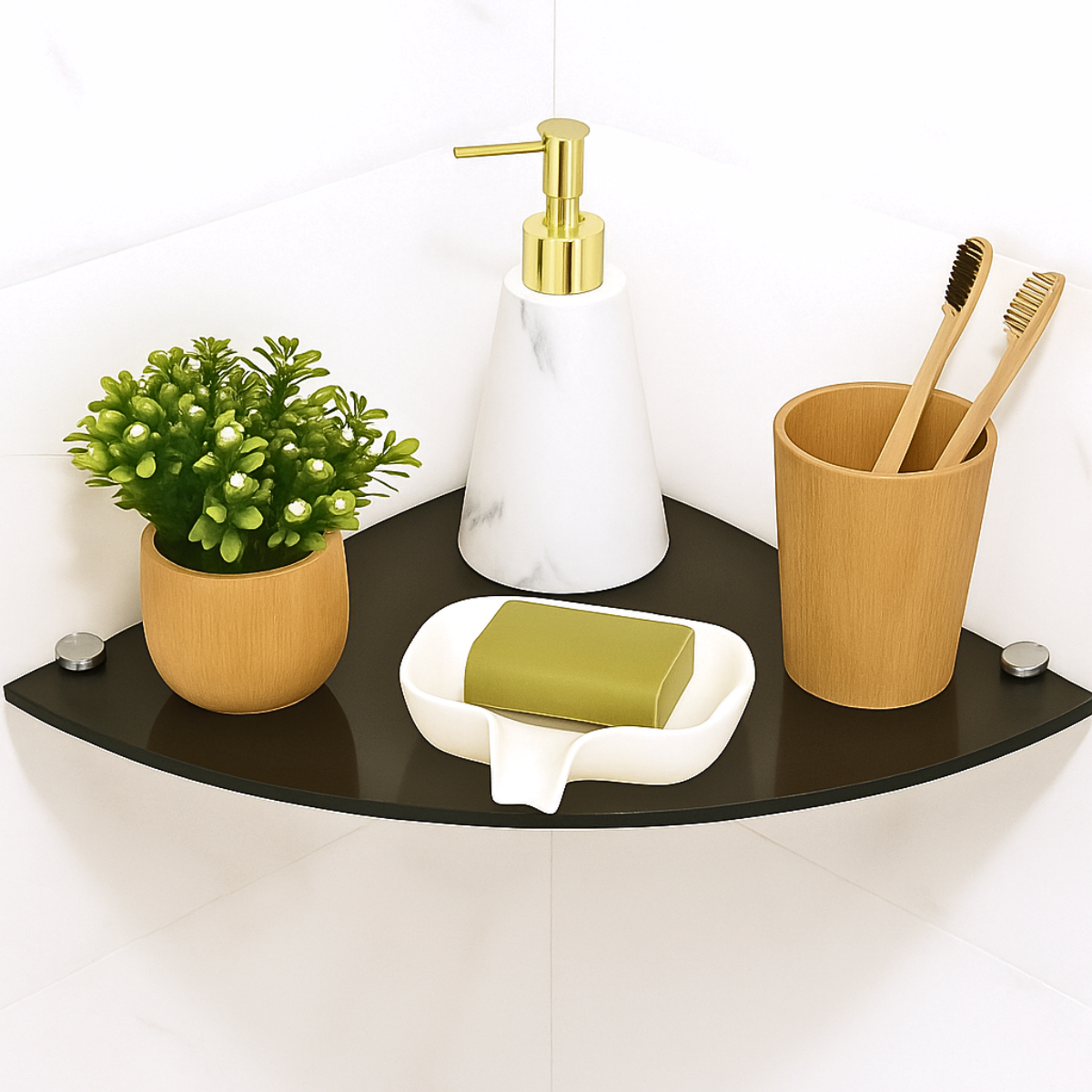 Prateleira de Vidro Retangular 20x20cm - Vidro 6mm Fumê